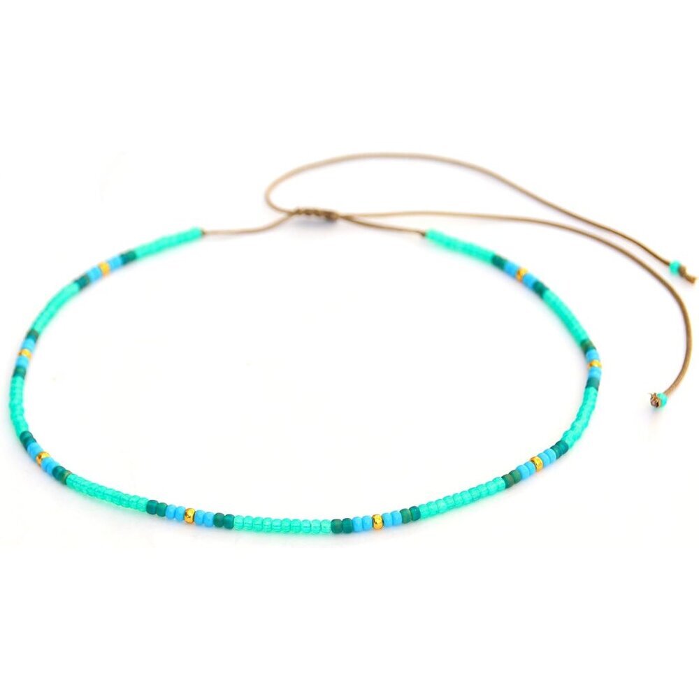 Elegant Bohemian Style Choker Necklace - Adjustable Miyuki Beads for All Ages